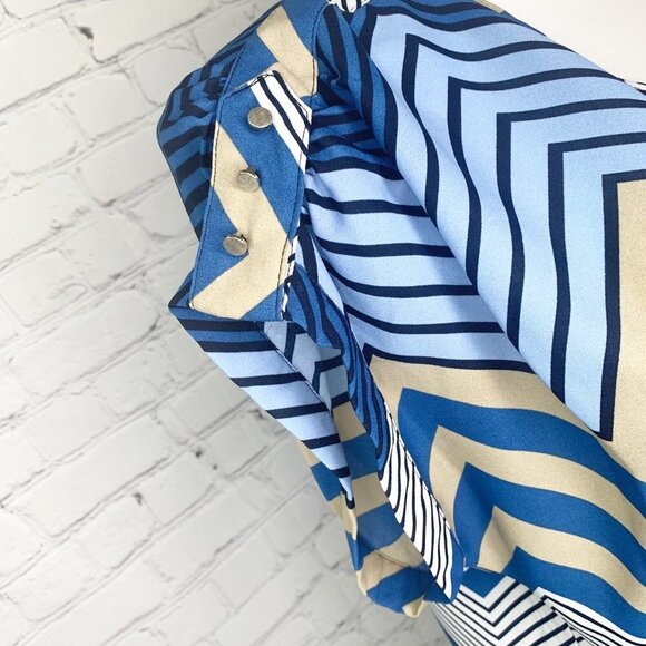 ZAC AND RACHEL BLUE CHEVRON STRIPE SLEEVELESS TOP - XL - Picture 3 of 5